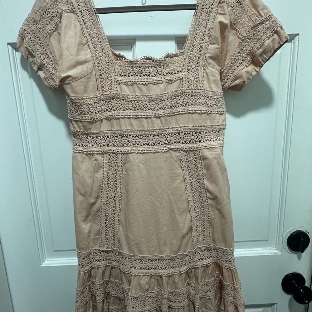 Victorias Secret Y2K Babydoll Mini Dress Size 2 Crochet Lace Cottagecore vintage - Picture 2 of 3